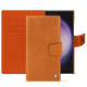 サムスンギャラクシーS24 Ultraレザーウォレットケース - Mandarine vintage ( Pantone #d47231 ) 