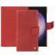 Samsung Galaxy S24 Ultra leather wallet case - Cerise vintage ( Pantone #a6302e ) 