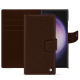 Funda de piel para cartera Samsung Galaxy S24 Ultra - Châtaigne ( Pantone #1b1107 ) 