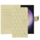 Étui portefeuille cuir Samsung Galaxy S24 Ultra - Beige - Couture ( Nappa - Pantone #ceb888 ) 