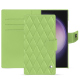 Samsung Galaxy S24 Ultra leather wallet case - Vert olive - Couture ( Nappa - Pantone #a7c58e ) 