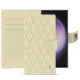 Funda de piel para cartera Samsung Galaxy S24 Ultra - Ivoire - Couture ( Pantone #d6d6c6 ) 