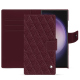 三星 Galaxy S24 Ultra 皮革钱包保护套 - Lie de vin - Couture ( Pantone #412234 ) 