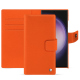 Capa de couro para carteira Samsung Galaxy S24 Ultra - Orange fluo ( Pantone #ff5406 ) 