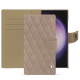 三星 Galaxy S24 Ultra 皮革钱包保护套 - Taupe vintage - Couture ( Pantone #591d16 ) 