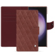 三星 Galaxy S24 Ultra 皮革钱包保护套 - Passion vintage - Couture ( Pantone #591d16 ) 