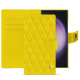 Funda de piel para cartera Samsung Galaxy S24 Ultra - Jaune fluo - Couture ( Pantone #c9ff57 ) 
