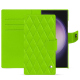 Samsung Galaxy S24 Ultra leather wallet case - Vert fluo - Couture ( Pantone #00ab5f ) 