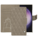 Étui portefeuille cuir Samsung Galaxy S24 Ultra - Darboun sabla - Couture ( Pantone #BCB1A1 )