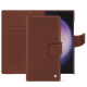 Samsung Galaxy S24 Ultra leather wallet case - Marron délicat ( Pantone #95614d) 