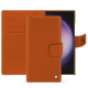 Samsung Galaxy S24 Ultra leather wallet case - Orange vibrant ( Pantone #e36b39 ) 