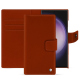 Samsung Galaxy S24 Ultra leather wallet case - Orange Veggie ( Pantone #cb6015 ) 
