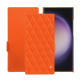 Capa em pele Samsung Galaxy S24 Ultra - Orange fluo - Couture ( Pantone #ff5406 ) 