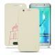 Capa em pele Samsung Galaxy S6 Edge Plus - Blanc escumo
