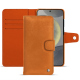 Funda de piel para cartera Samsung Galaxy S24 - Mandarine vintage ( Pantone #d47231 ) 