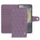 Étui portefeuille cuir Samsung Galaxy S24 - Lilas - Couture ( Nappa - Pantone #b9a3e3 ) 