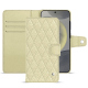 Capa de couro para carteira Samsung Galaxy S24 - Ivoire - Couture ( Pantone #d6d6c6 ) 