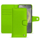 Samsung Galaxy S24 leather wallet case - Vert fluo ( Pantone #00ab5f ) 