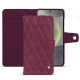 Samsung Galaxy S24 leather wallet case - Prune vintage - Couture ( Pantone #612434 ) 