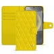 Funda de piel para cartera Samsung Galaxy S24 - Jaune fluo - Couture ( Pantone #c9ff57 ) 