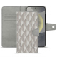 Samsung Galaxy S24 leather wallet case - Platinium - Couture ( Pantone 877C ) 