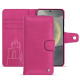 Capa de couro para carteira Samsung Galaxy S24 - Rose BB ( Pantone #DB599F )