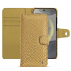 Capa de couro para carteira Samsung Galaxy S24 - Serpent sabbia ( Pantone #D2BA92 )