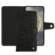 Capa de couro para carteira Samsung Galaxy S24 - Autruche nero ( Noir / Black) 