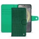 Capa de couro para carteira Samsung Galaxy S24 - Crocodile pino ( Pantone #173F35 ) 