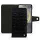 Capa de couro para carteira Samsung Galaxy S24 - Crocodile nero ( Noir / Black) 
