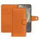 Samsung Galaxy S24 leather wallet case - Orange PU ( Pantone #ff9351 )