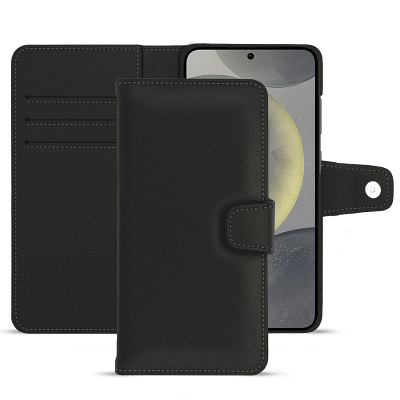 Samsung Galaxy S24 leather wallet case - Noir PU ( Black ) 