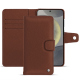 Funda de piel para cartera Samsung Galaxy S24 - Marron délicat ( Pantone #95614d) 