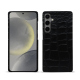 Samsung Galaxy S24 leather cover - Crocodile nero ( Noir / Black) 