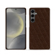 Funda de piel Samsung Galaxy S24 - Châtaigne - Couture ( Pantone #1b1107 ) 