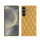 Samsung Galaxy S24 leather cover - Or Maïa - Couture ( Pantone 871C ) 