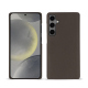Samsung Galaxy S24 leather cover - Gris Veggie ( Pantone #5e514d ) 