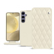 Housse cuir Samsung Galaxy S24+ - Blanc - Couture ( Nappa - White ) 