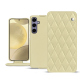Lederschutzhülle Samsung Galaxy S24+ - Beige - Couture ( Nappa - Pantone #ceb888 ) 