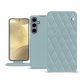 Funda de piel Samsung Galaxy S24+ - Bleu ciel - Couture ( Nappa - Pantone #abcae9 ) 