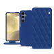 Housse cuir Samsung Galaxy S24+ - Bleu océan - Couture ( Nappa - Pantone #15458a) 