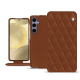 Samsung Galaxy S24+ leather case - Marron - Couture ( Nappa - Pantone #8B4720 ) 