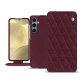Housse cuir Samsung Galaxy S24+ - Lie de vin - Couture ( Pantone #412234 ) 