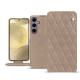 Funda de piel Samsung Galaxy S24+ - Taupe vintage - Couture ( Pantone #591d16 ) 
