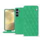 Samsung Galaxy S24+ leather case - Menthe vintage - Couture ( Pantone #37b375 ) 