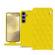 가죽 커버 Samsung Galaxy S24+ - Jaune fluo - Couture ( Pantone #c9ff57 ) 