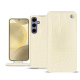 Capa em pele Samsung Galaxy S24+ - Crocodile milk ( Pantone #d6d2c4 ) 