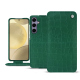 Samsung Galaxy S24+ leather case - Crocodile pino ( Pantone #173F35 ) 