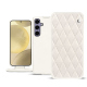 Samsung Galaxy S24+ leather case - Blanc escumo - Couture ( Pantone #D6D6D1 )