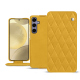 Housse cuir Samsung Galaxy S24+ - Jaune soulèu - Couture ( Pantone #F3B934 )